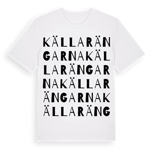 Källarängarna ordlek t-shirt – ekologisk bomull t-shirt från Pinshirt