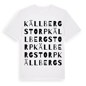 Källbergstorp ordlek t-shirt – ekologisk bomull t-shirt från Pinshirt