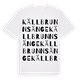 White t-shirt med Källbrunnsänge ordlek t-shirt