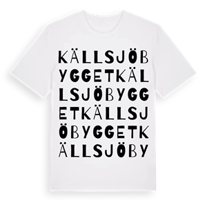 Källsjöbygget ordlek t-shirt – ekologisk bomull t-shirt från Pinshirt