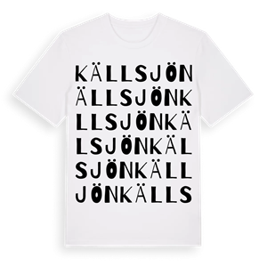 Källsjön ordlek t-shirt – ekologisk bomull t-shirt från Pinshirt