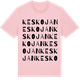 Pink Cotton t-shirt med Keskojan ordlek t-shirt