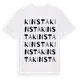 White t-shirt med Kinsta ordlek t-shirt