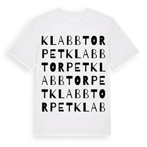 Klabbtorpet ordlek t-shirt – ekologisk bomull t-shirt från Pinshirt