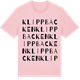 Pink Cotton t-shirt med Klippbacken ordlek t-shirt
