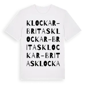Klockar-Britas ordlek t-shirt – ekologisk bomull t-shirt från Pinshirt
