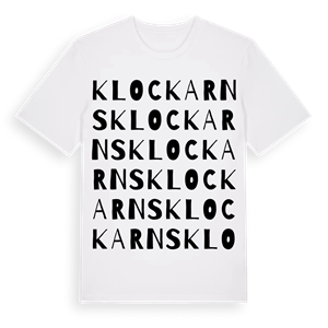 Klockarns ordlek t-shirt – ekologisk bomull t-shirt från Pinshirt