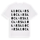 White t-shirt med Klockars ordlek t-shirt