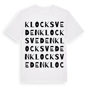 Klocksveden ordlek t-shirt – ekologisk bomull t-shirt från Pinshirt