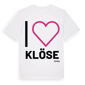 Jag älskar Klöse t-shirt stort tryck – ekologisk bomull t-shirt från Pinshirt