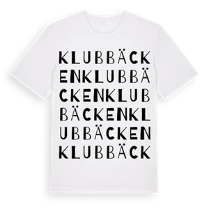 Klubbäcken ordlek t-shirt – ekologisk bomull t-shirt från Pinshirt
