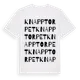 White t-shirt med Knapptorpet ordlek t-shirt