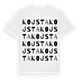 White t-shirt med Kojsta ordlek t-shirt