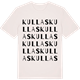 Vintage White t-shirt med Kullas ordlek t-shirt