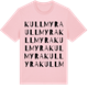 Pink Cotton t-shirt med Kullmyra ordlek t-shirt