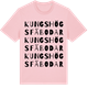 Pink Cotton t-shirt med Kungshögs fäbodar ordlek t-shirt