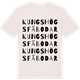 Vintage White t-shirt med Kungshögs fäbodar ordlek t-shirt