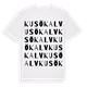White t-shirt med Kusö kalv ordlek t-shirt