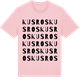 Pink Cotton t-shirt med Kusros ordlek t-shirt