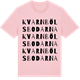 Pink Cotton t-shirt med Kvarnbölsbodarna ordlek t-shirt