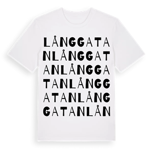Långgatan ordlek t-shirt – ekologisk bomull t-shirt från Pinshirt