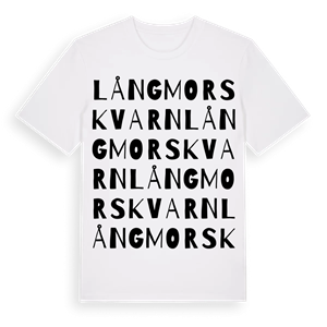 Långmorskvarn ordlek t-shirt – ekologisk bomull t-shirt från Pinshirt