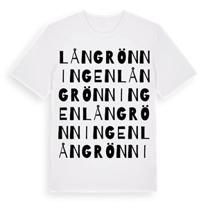 Långrönningen ordlek t-shirt – ekologisk bomull t-shirt från Pinshirt