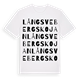 White t-shirt med Långsvebergskojan ordlek t-shirt