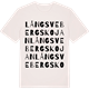 Vintage White t-shirt med Långsvebergskojan ordlek t-shirt