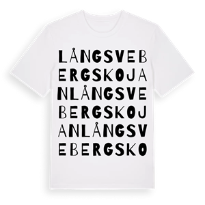 Långsvebergskojan ordlek t-shirt – ekologisk bomull t-shirt från Pinshirt