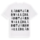 White t-shirt med Långtjärnvallen ordlek t-shirt