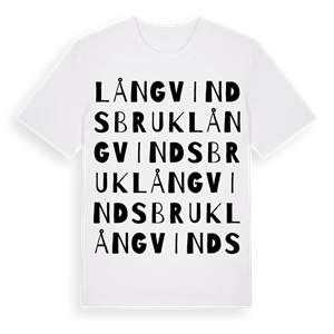 Långvinds bruk ordlek t-shirt – ekologisk bomull t-shirt från Pinshirt