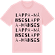 Pink Cotton t-shirt med Lappa-Månses ordlek t-shirt