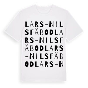Lars-Nils fäbod ordlek t-shirt – ekologisk bomull t-shirt från Pinshirt
