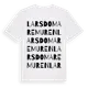 White t-shirt med Larsdomaremuren ordlek t-shirt