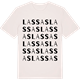 Vintage White t-shirt med Lassas ordlek t-shirt
