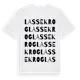 White t-shirt med Lassekrog ordlek t-shirt
