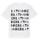 White t-shirt med Lathamnen ordlek t-shirt