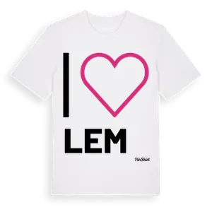 Jag älskar Lem t-shirt stort tryck – ekologisk bomull t-shirt från Pinshirt