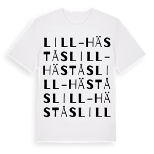 Lill-Hästås ordlek t-shirt – ekologisk bomull t-shirt från Pinshirt