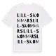 White t-shirt med Lill-Skommars ordlek t-shirt