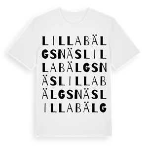 Lilla Bälgsnäs ordlek t-shirt – ekologisk bomull t-shirt från Pinshirt