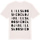 Vintage White t-shirt med Lillskogshedekojan ordlek t-shirt