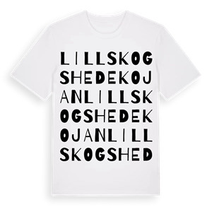 Lillskogshedekojan ordlek t-shirt – ekologisk bomull t-shirt från Pinshirt