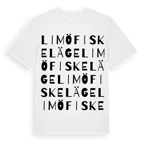 Limö fiskeläge ordlek t-shirt – ekologisk bomull t-shirt från Pinshirt