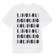 White t-shirt med Lingbo ordlek t-shirt