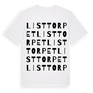 Listtorpet ordlek t-shirt – ekologisk bomull t-shirt från Pinshirt