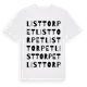 White t-shirt med Listtorpet ordlek t-shirt
