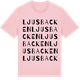 Pink Cotton t-shirt med Ljusbacken ordlek t-shirt