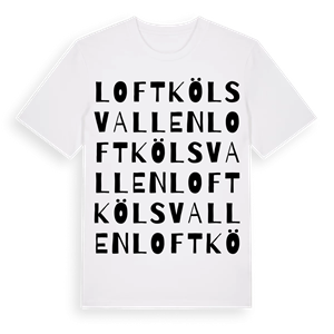 Loftkölsvallen ordlek t-shirt – ekologisk bomull t-shirt från Pinshirt